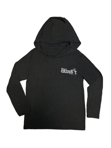Muy Grande Youth Long Sleeve Hooded Shirt - Black Frost